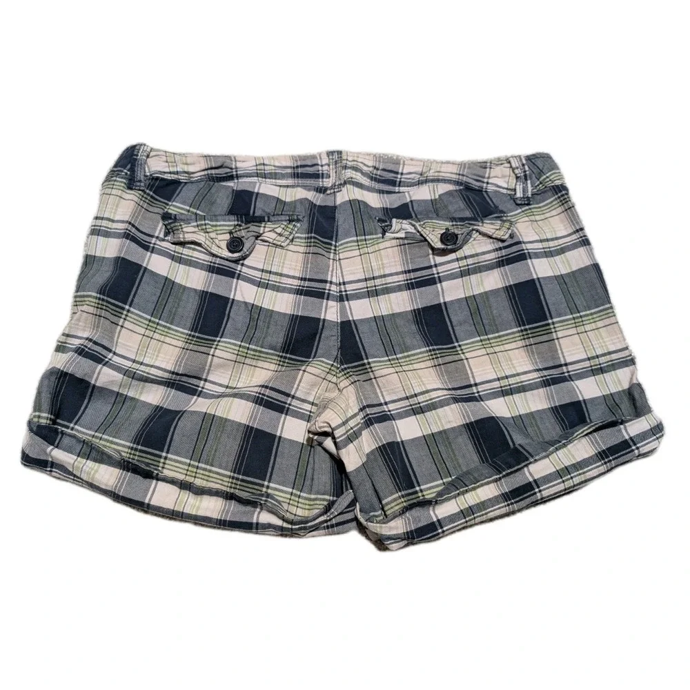 Abercrombie & Fitch Madras Shorts‎  Size 8 Stretch Blue Brown Preppy